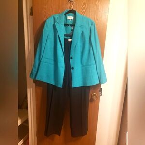 2pc Teal Career Pants Suit
